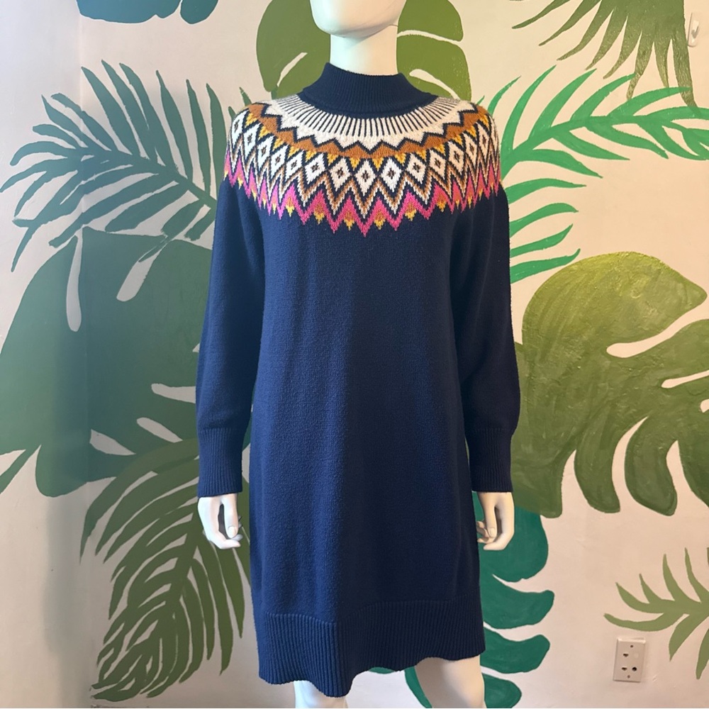 Old Navy Navy Fair Isle Knit Pullover